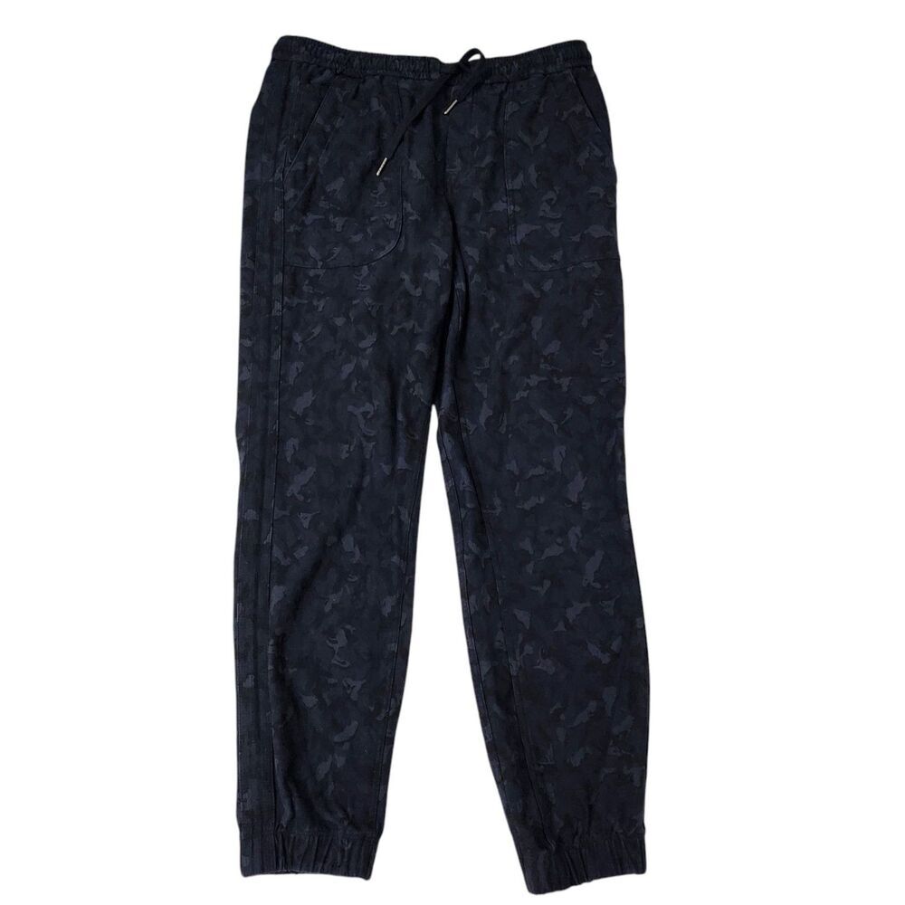 Athleta Farallon Joggers Womens 8 Camo Navy‎ Black Pants 593178 Athleisure